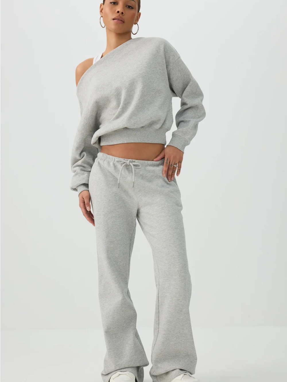 Ardene Off Shoulder Sweatshirt Grey